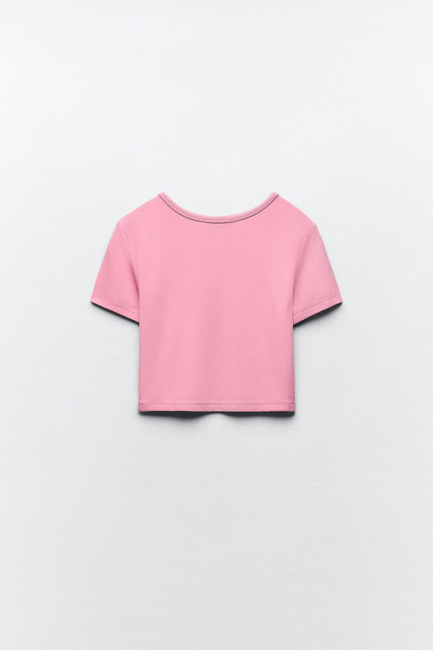 H&M - SHORT SLEEVE CROP TOP