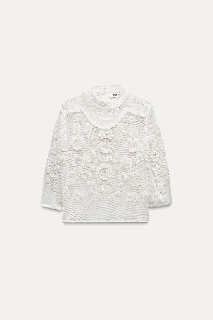 ZARA - ZW COLLECTION EMBROIDERED TOP