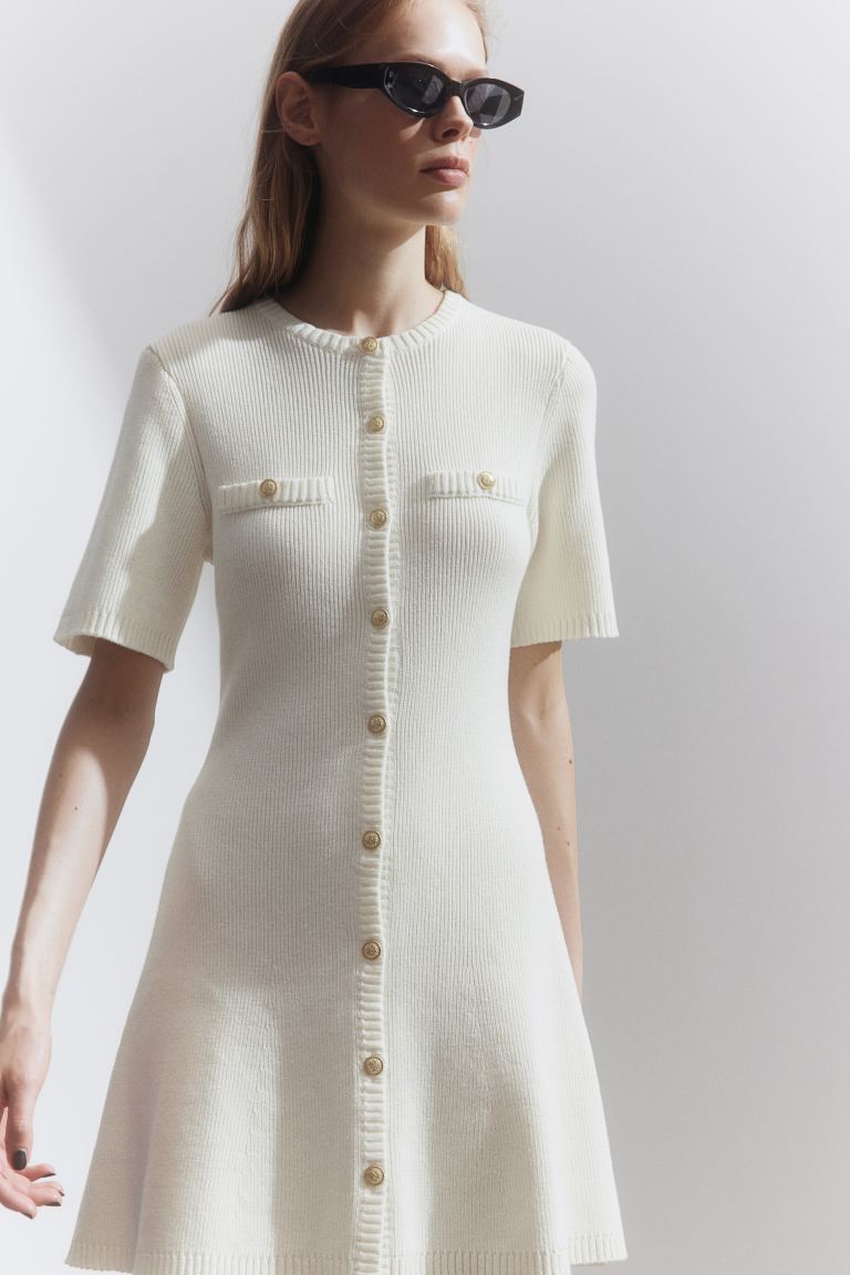 H&M - Rib-knit button-front dress