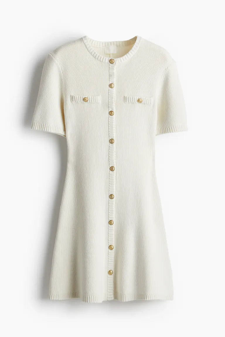 H&M - Rib-knit button-front dress