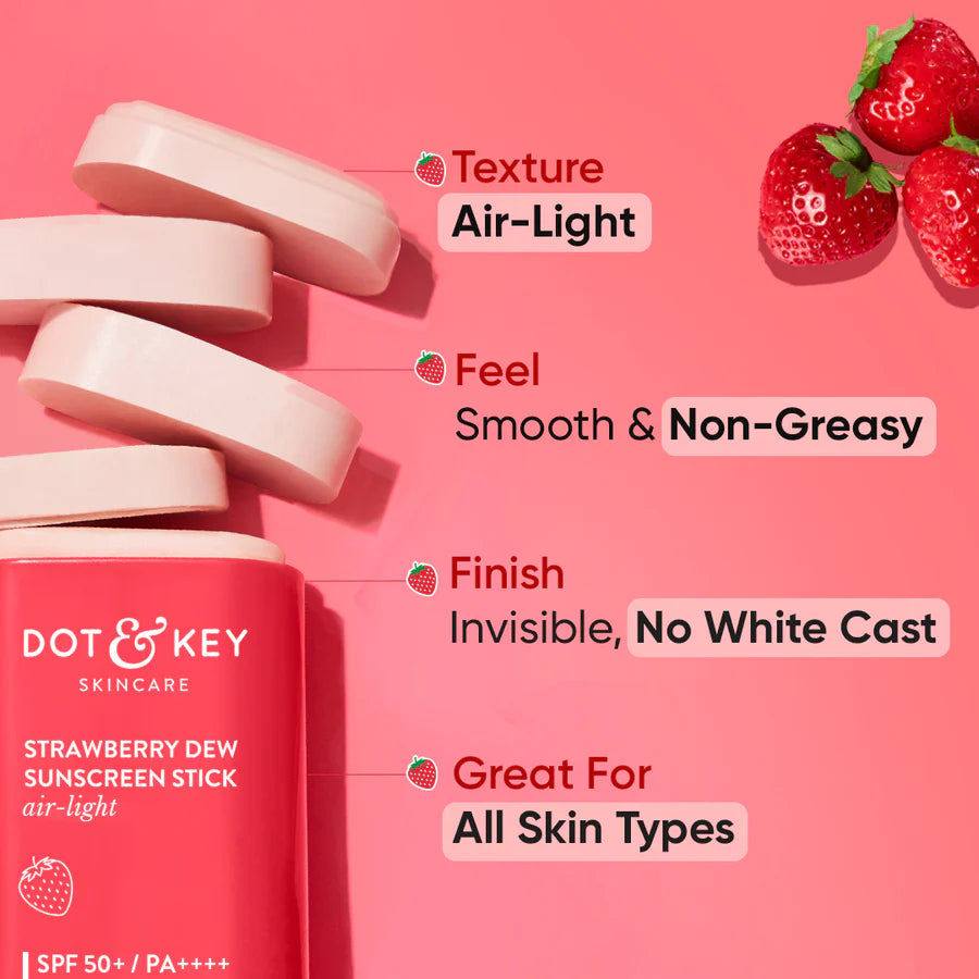 DOT & KEY - Strawberry Dew Sunscreen Stick SPF 50+ PA++++