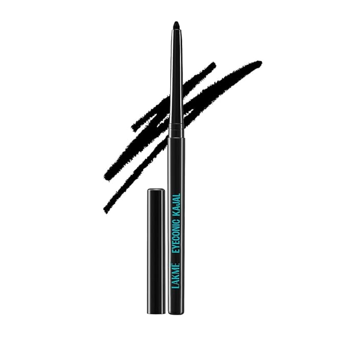 LAKMÉ - Eyeconic Black Kajal, Matte Kohl Liner In A Twist Up Pencil, Waterproof, Smudgeproof & Long Lasting Eye Makeup, 0.35g