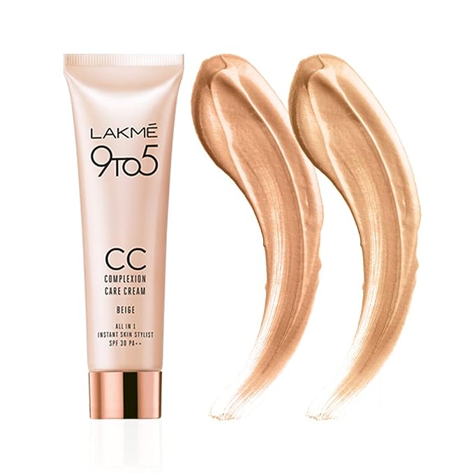 LAKMÉ - 9 To 5 Cc Cream Mini|| 01-Beige|| Light Face Makeup With Natural Coverage For All Skin|| Spf 30-Tinted Moisturizer To Brighten Skin|| Conceal Dark Spots|| 9 G,1 Count