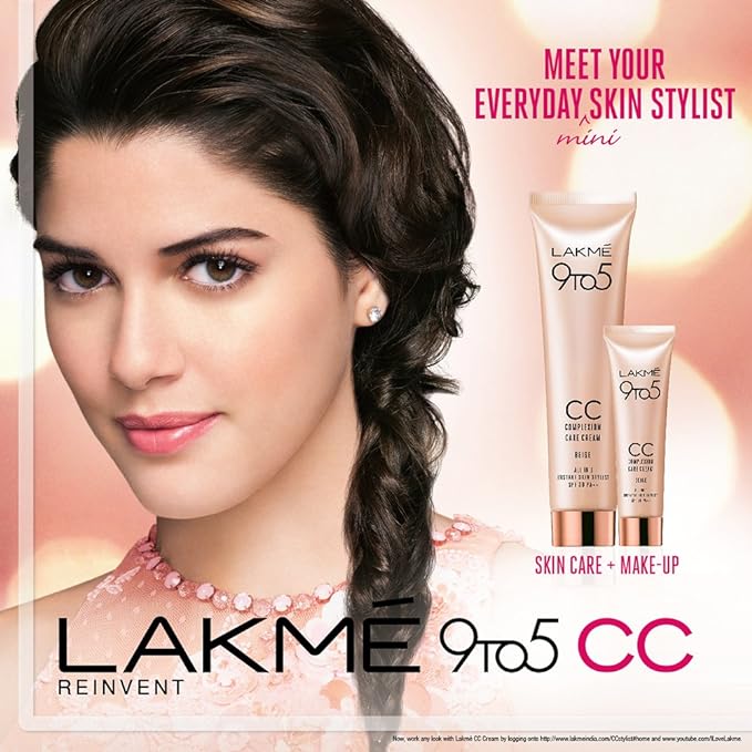 LAKMÉ - 9 To 5 Cc Cream Mini|| 01-Beige|| Light Face Makeup With Natural Coverage For All Skin|| Spf 30-Tinted Moisturizer To Brighten Skin|| Conceal Dark Spots|| 9 G,1 Count