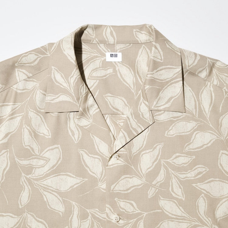 UNIQLO - Modal Cotton Open Collar Short Sleeve Shirt (Printed)