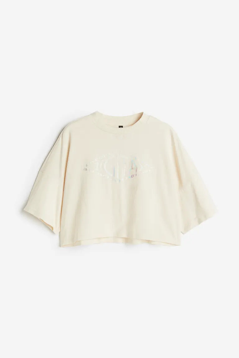 H&M - Cropped cotton T-shirt