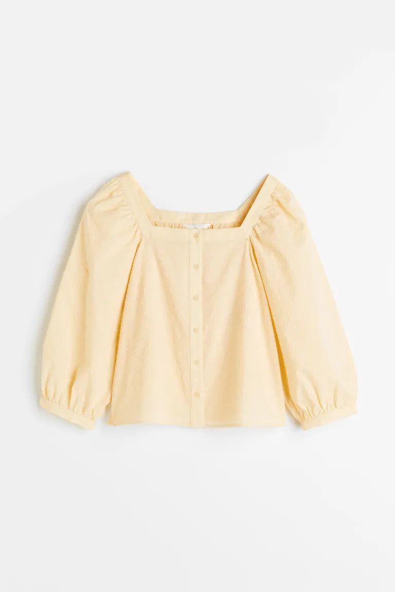 H&M - Square-neck cotton blouse