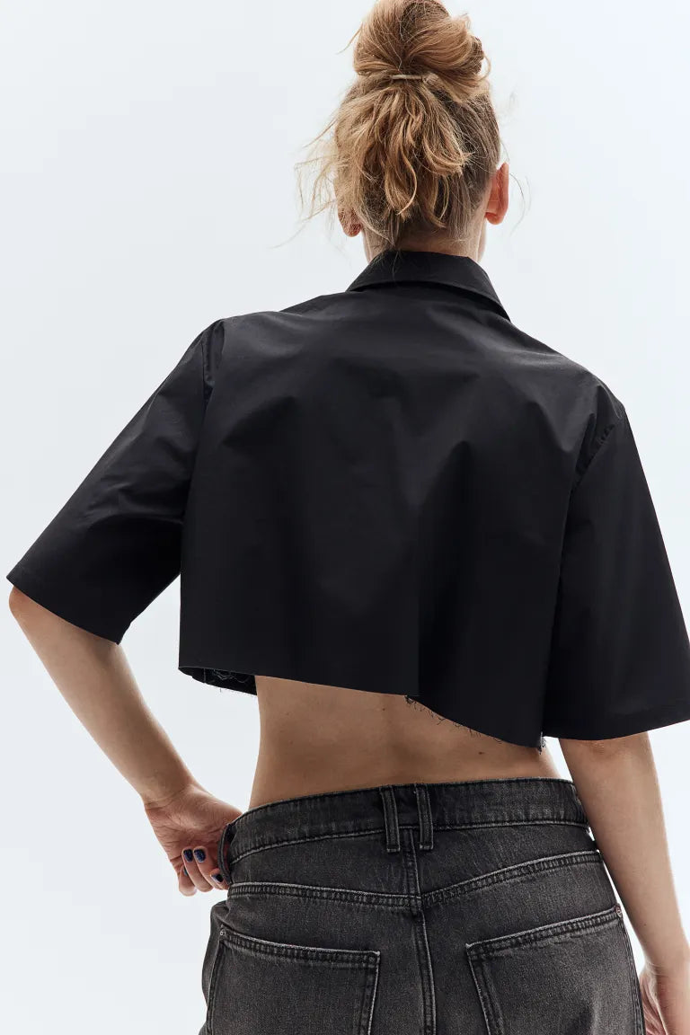 H&M - Cropped cotton shirt