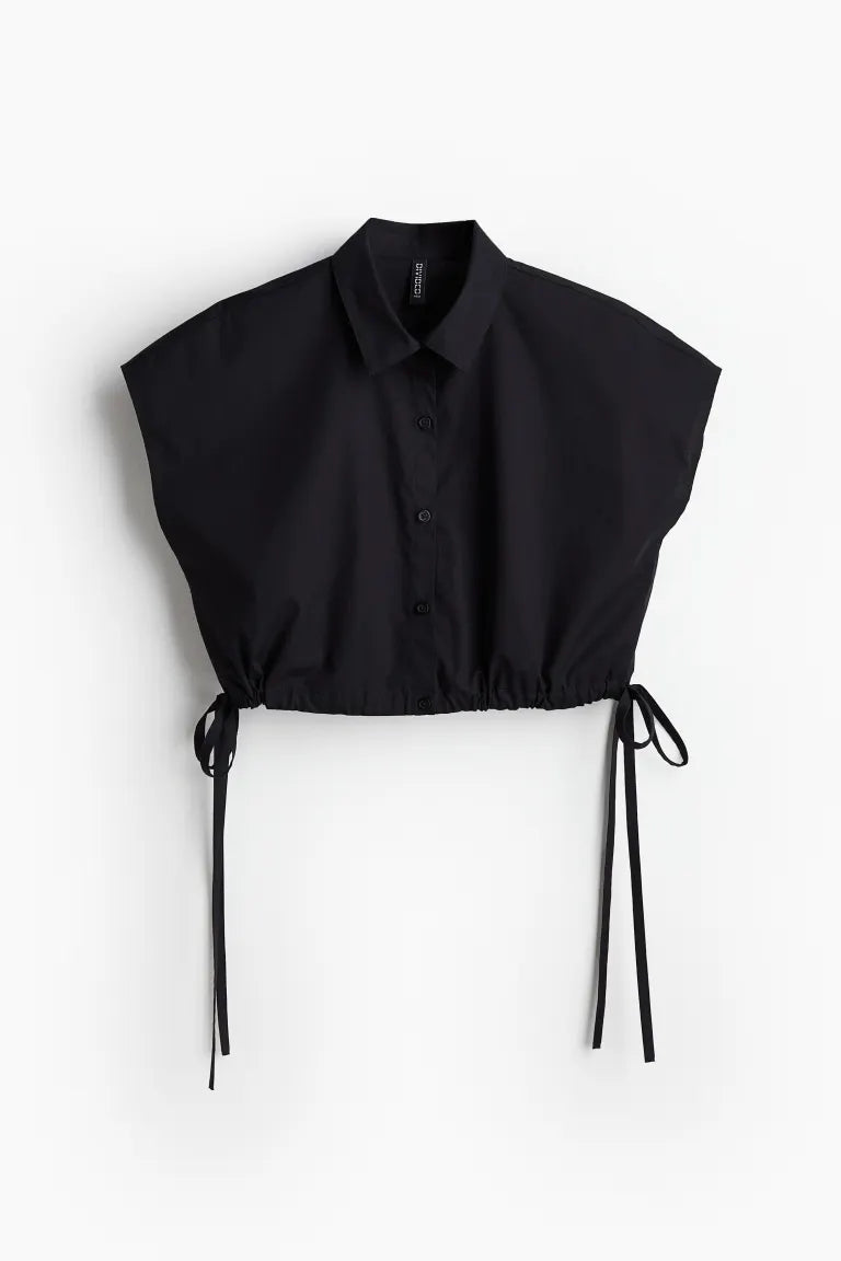 H&M - Cropped tie-detail shirt