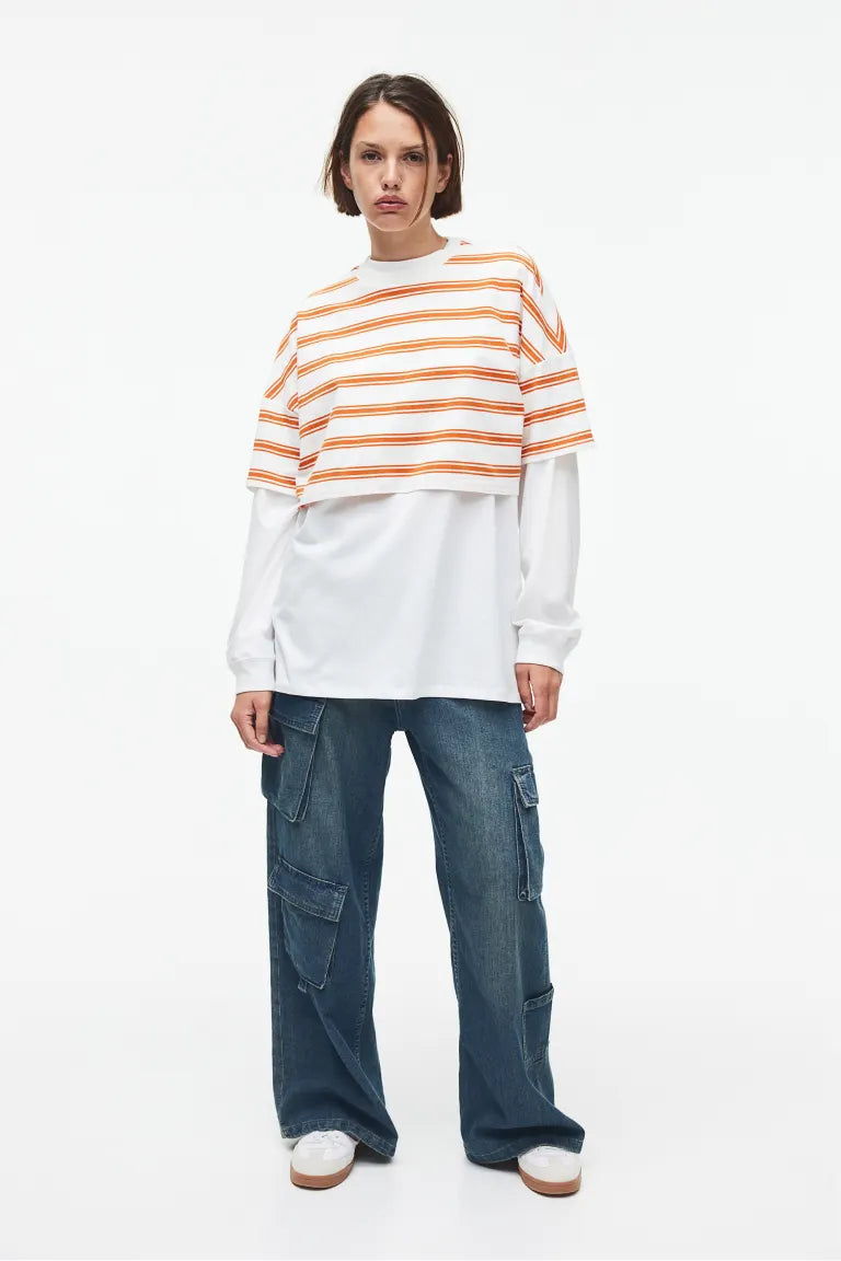 H&M - Cropped cotton T-shirt