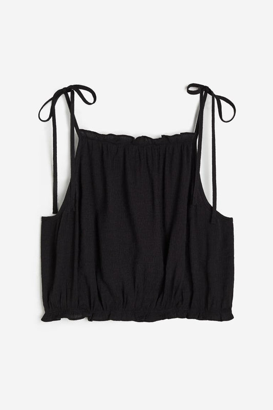 H&M - Tie-strap frill-trimmed top