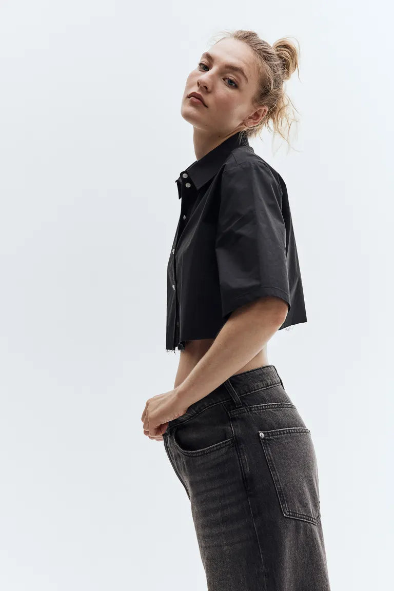 H&M - Cropped cotton shirt