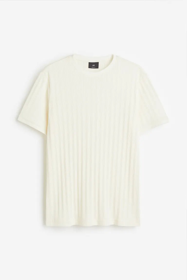 H&M - Regular Fit Pointelle-knit T-shirt