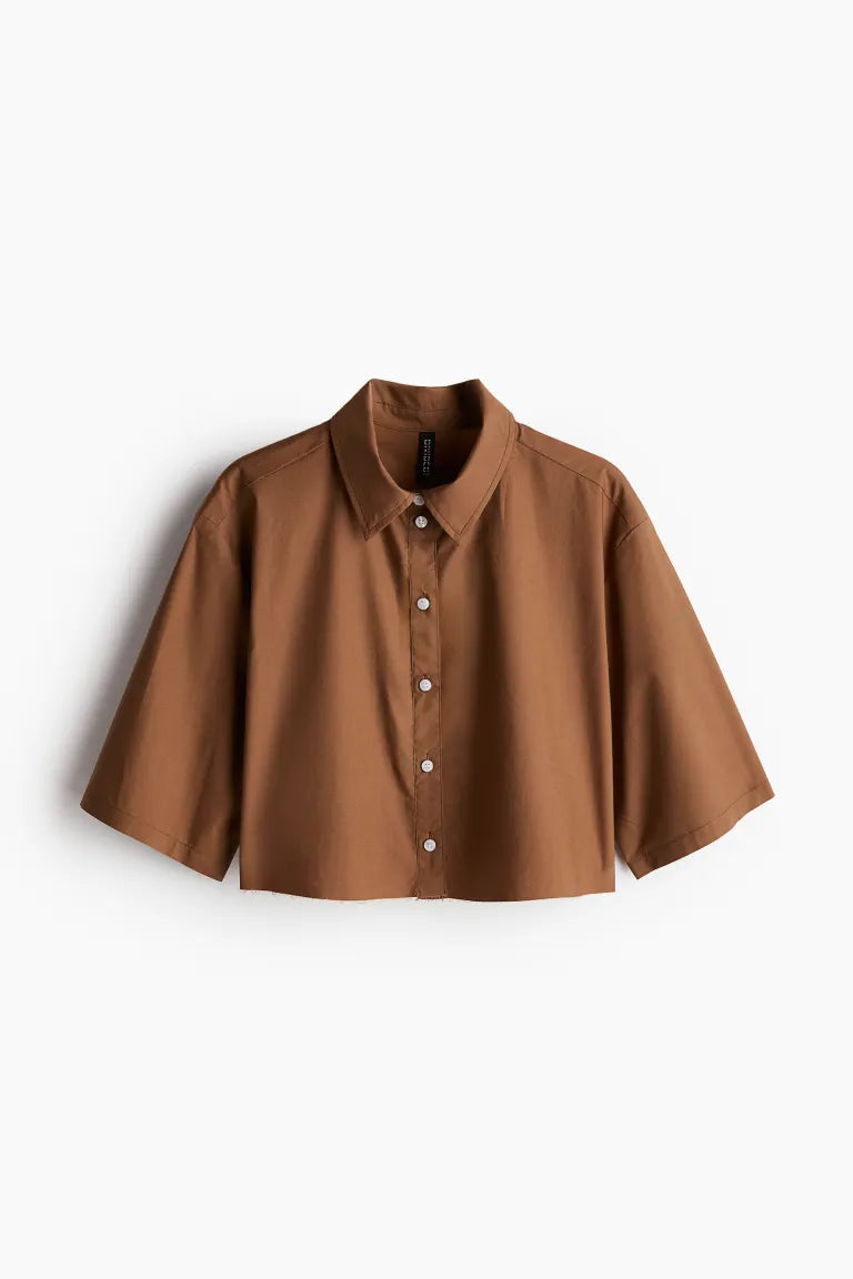 H&M - Cropped cotton shirt