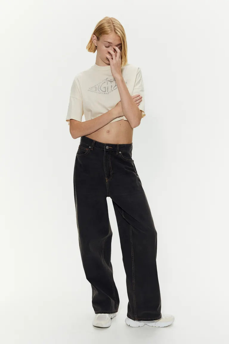 H&M - Cropped cotton T-shirt