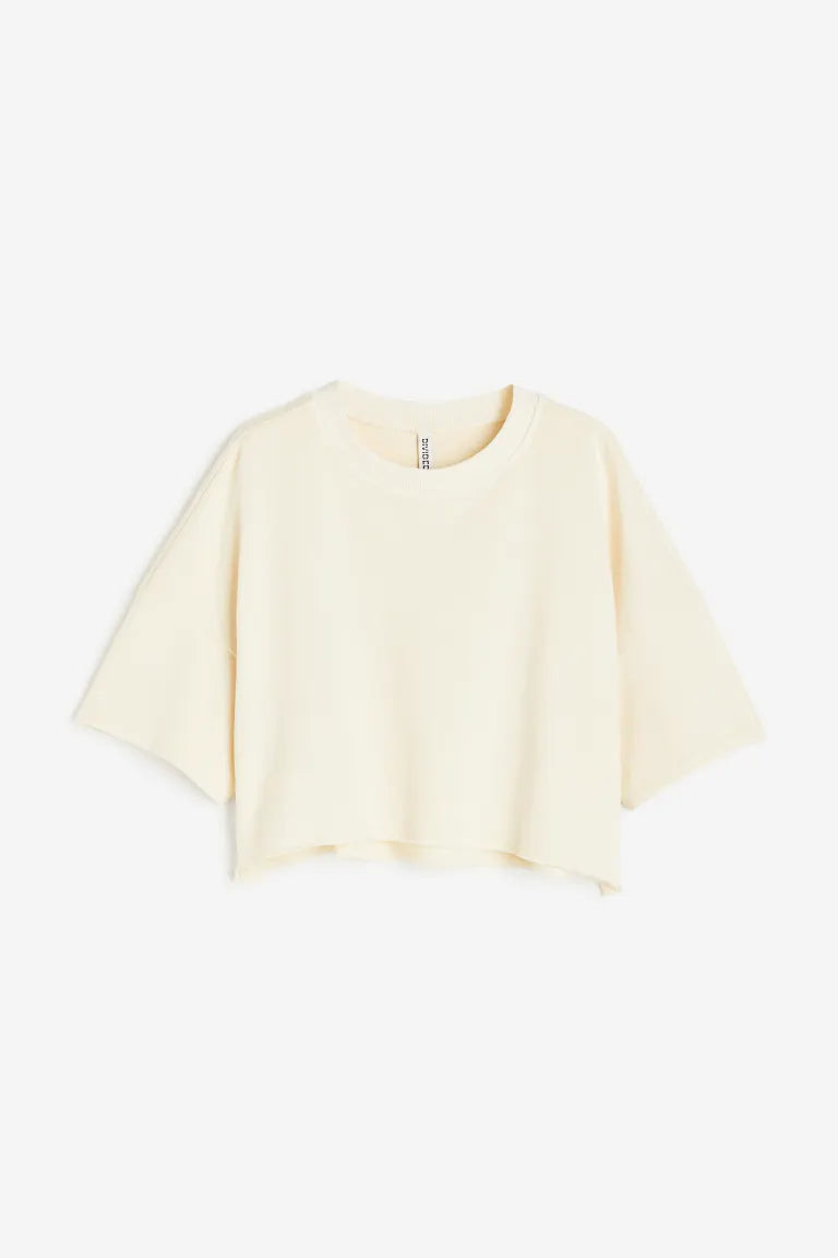 H&M - Cropped short-sleeved sweatshirt