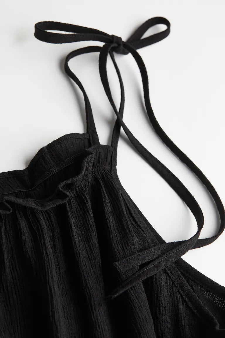 H&M - Tie-strap frill-trimmed top