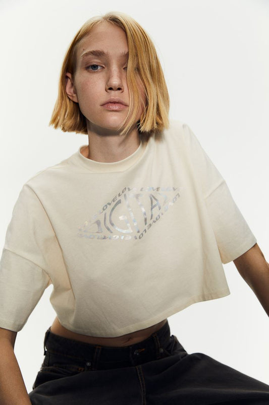 H&M - Cropped cotton T-shirt