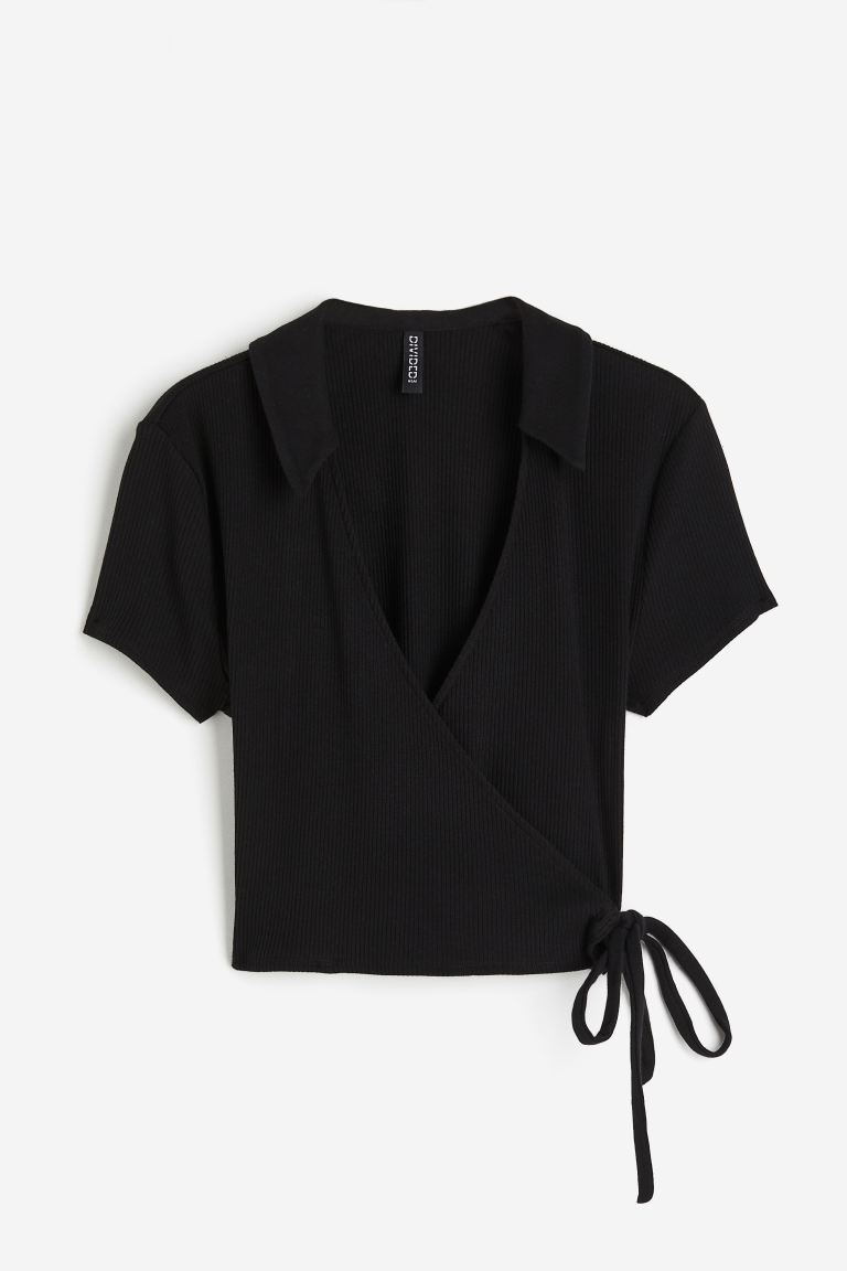 H&M - Wrapover ribbed top