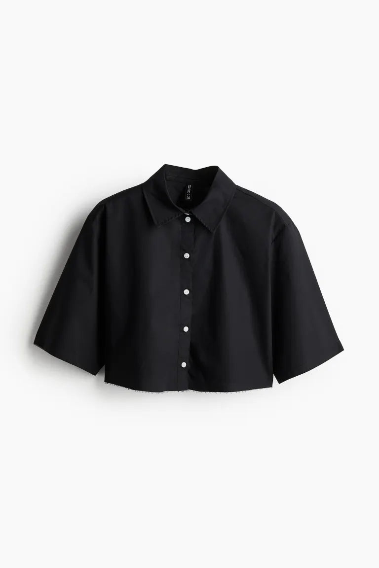 H&M - Cropped cotton shirt