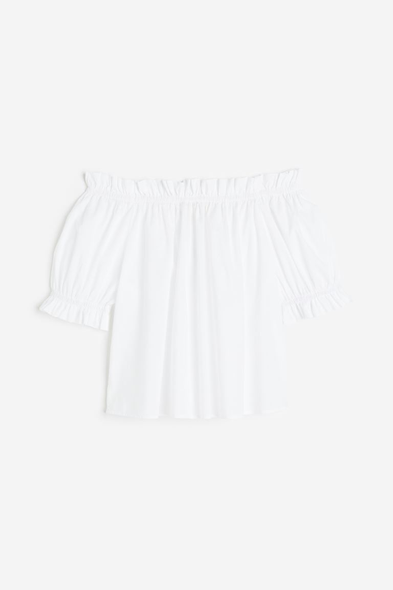 H&M - Frill-trimmed off-the-shoulder top