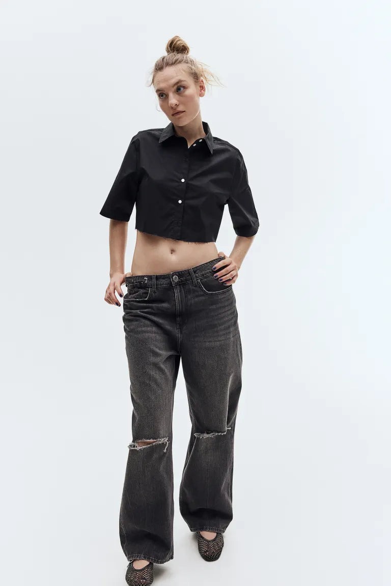 H&M - Cropped cotton shirt